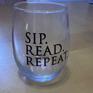 Clear Glass with Black Text